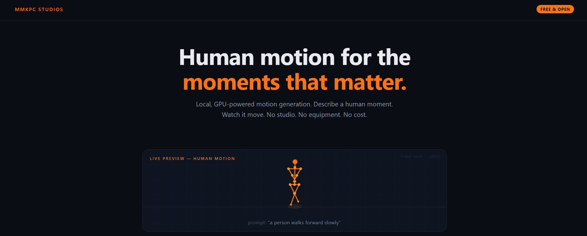 KiMoDo motion pipeline preview